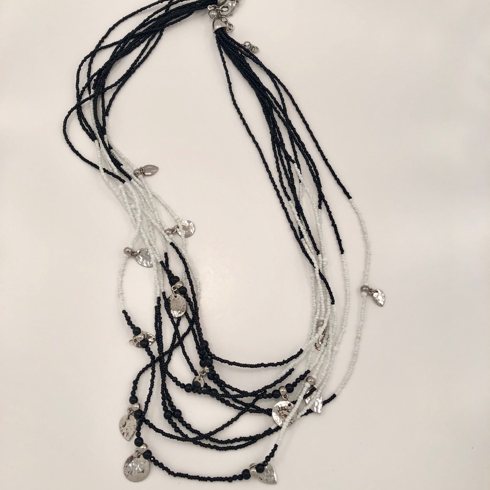 Chico’s Pongo black and white beaded necklace